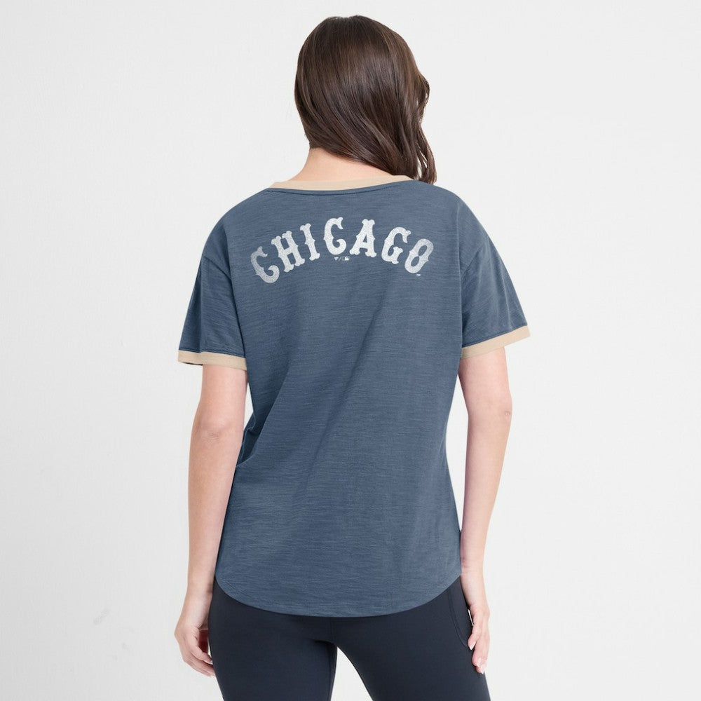 MLB Chicago White Sox Fanatics Women's Binge Worthy Stadium Slub V-Neck T-Shirt