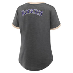 MLB Colorado Rockies Fanatics Women's Binge Worthy Stadium Slub V-Neck T-Shirt