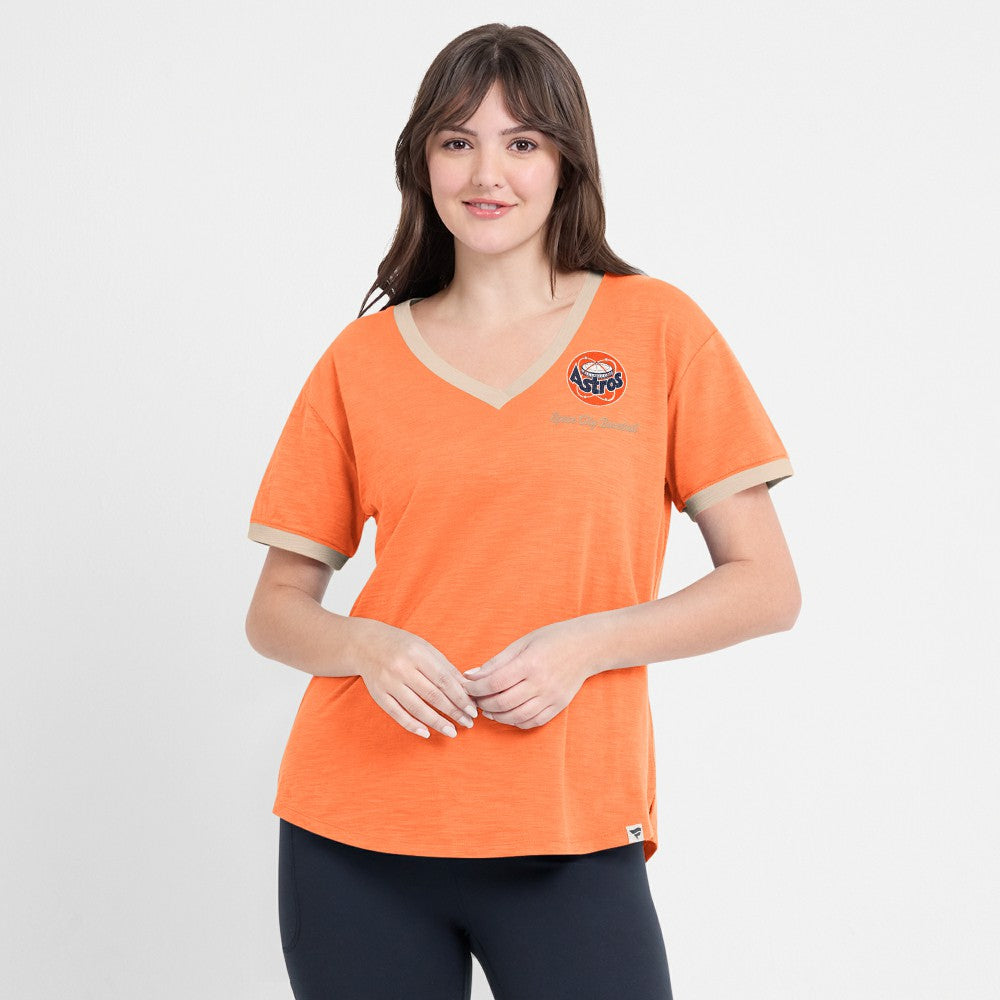 MLB Houston Astros Fanatics Women's Binge Worthy Stadium Slub V-Neck T-Shirt