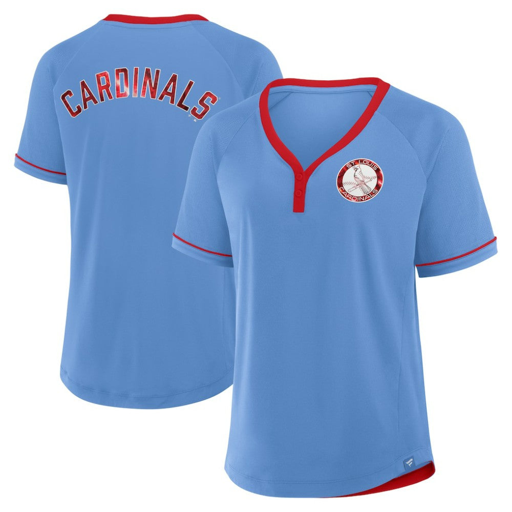 MLB St. Louis Cardinals Fanatics Women's Cooperstown Collection League Diva V-Neck T-Shirt