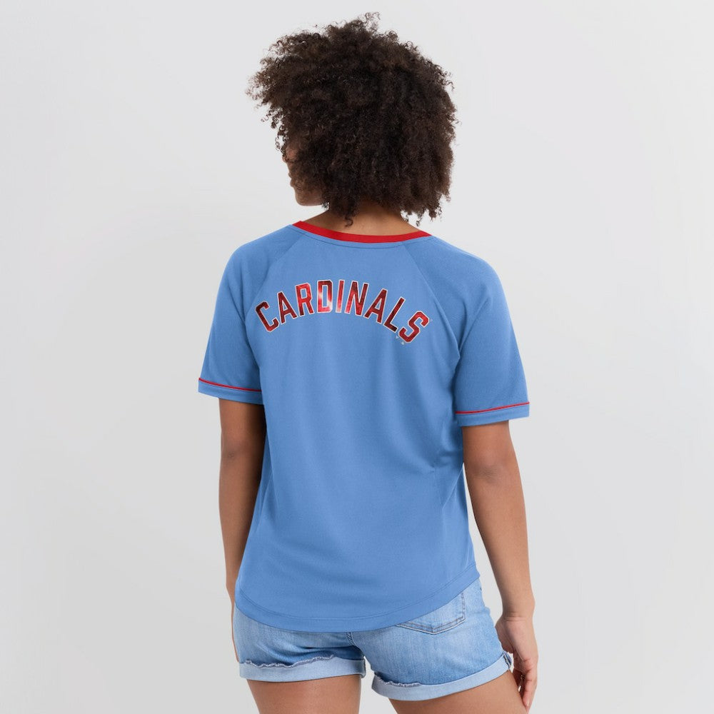 MLB St. Louis Cardinals Fanatics Women's Cooperstown Collection League Diva V-Neck T-Shirt