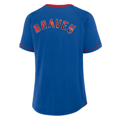 MLB Atlanta Braves Fanatics Women's Cooperstown Collection League Diva Raglan V-Neck T-Shirt