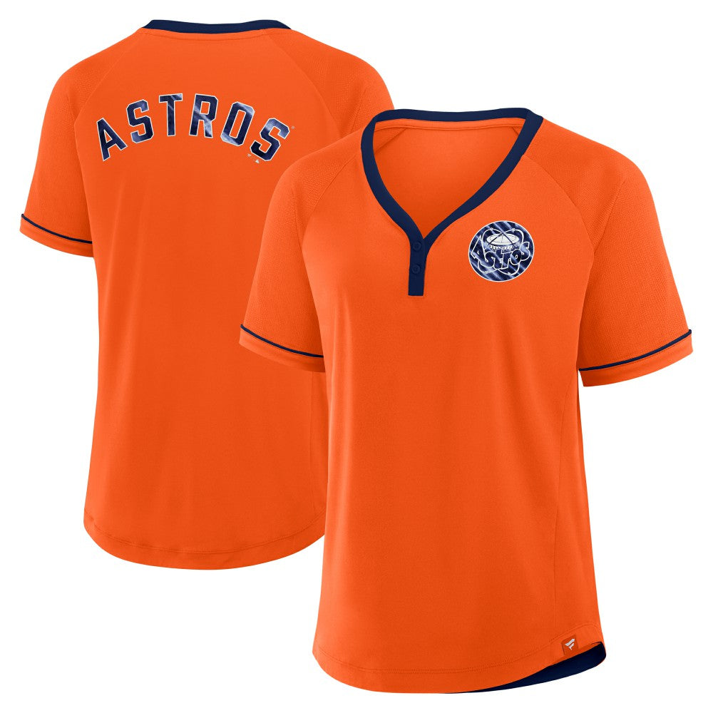 MLB Houston Astros Fanatics Women's Cooperstown Collection League Diva Raglan V-Neck T-Shirt