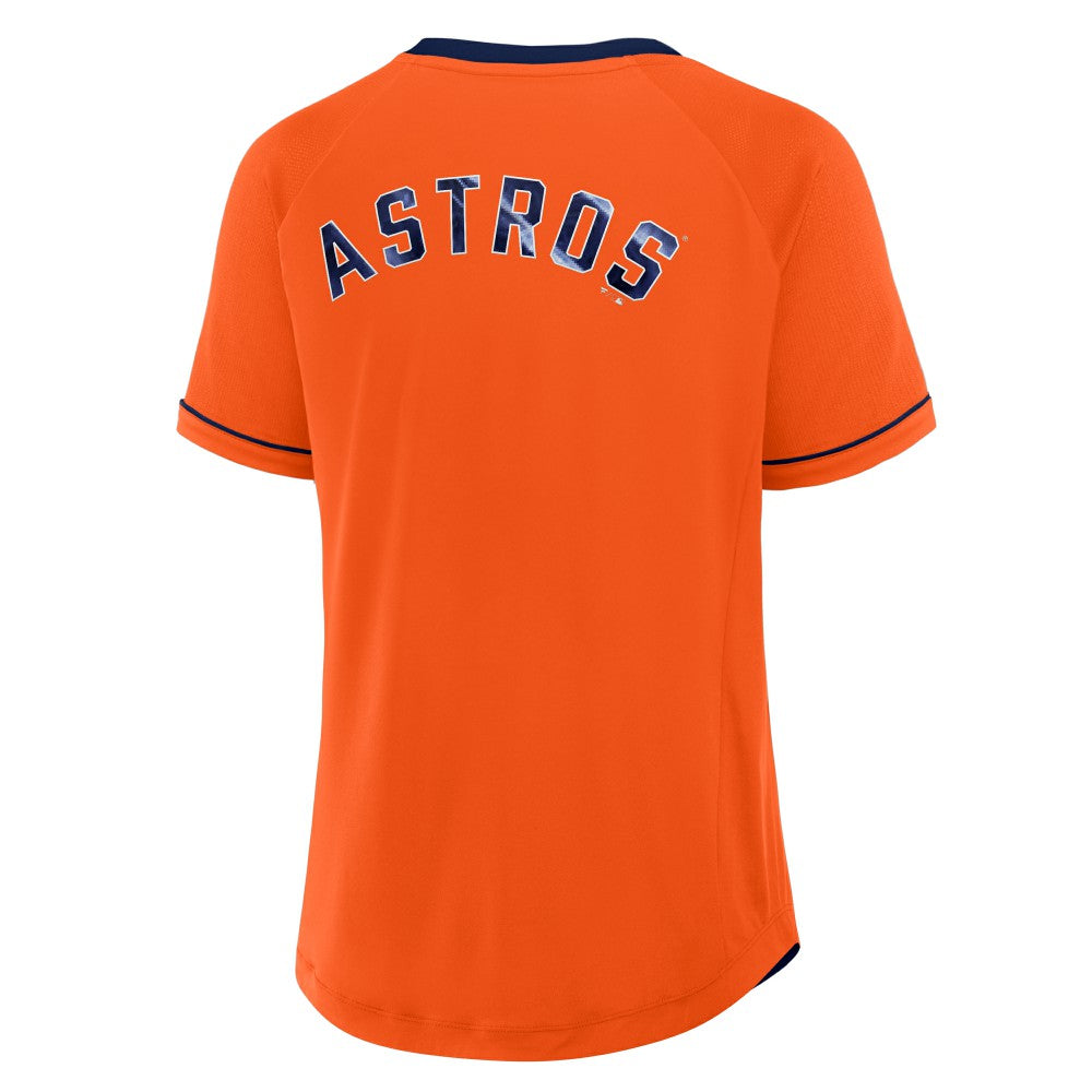 MLB Houston Astros Fanatics Women's Cooperstown Collection League Diva Raglan V-Neck T-Shirt
