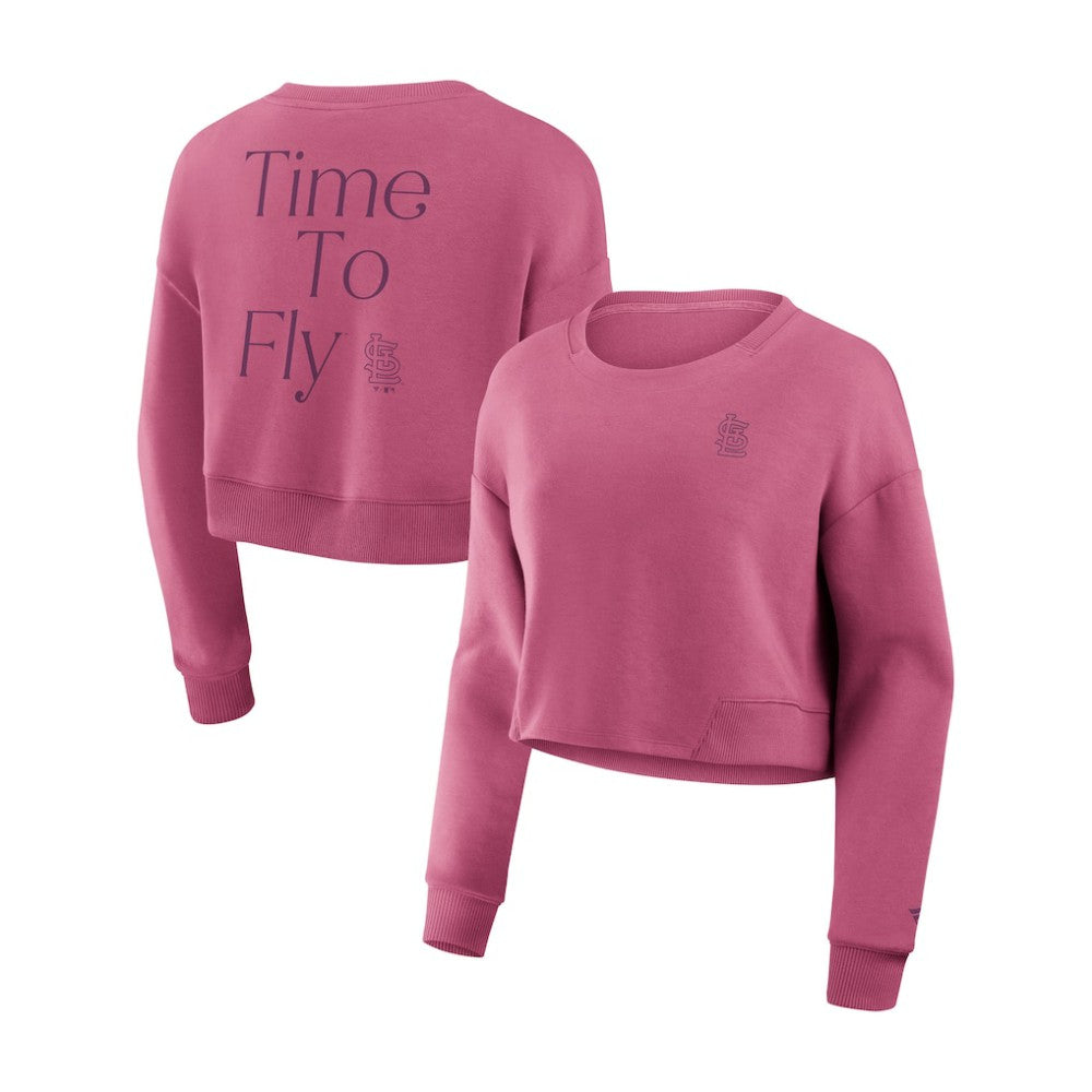 MLB St. Louis Cardinals Fanatics Women's Studio Cropped Pullover Sweatshirt