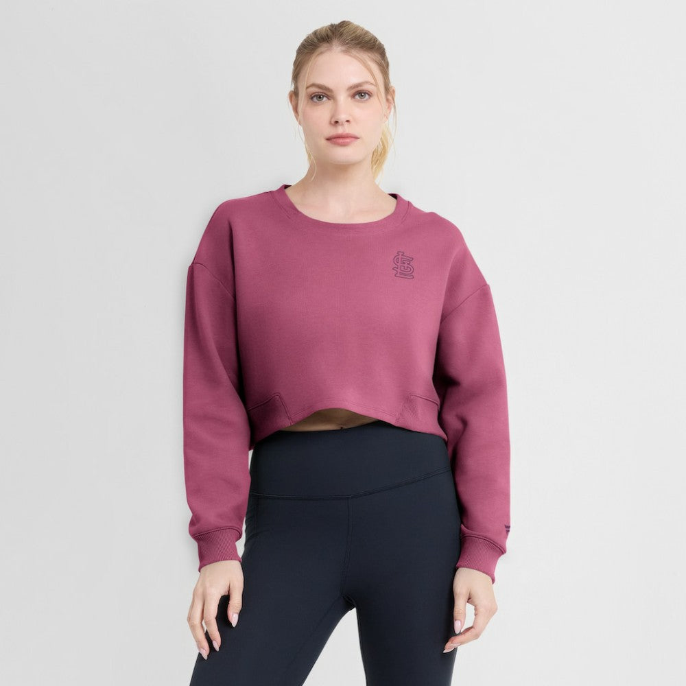 MLB St. Louis Cardinals Fanatics Women's Studio Cropped Pullover Sweatshirt