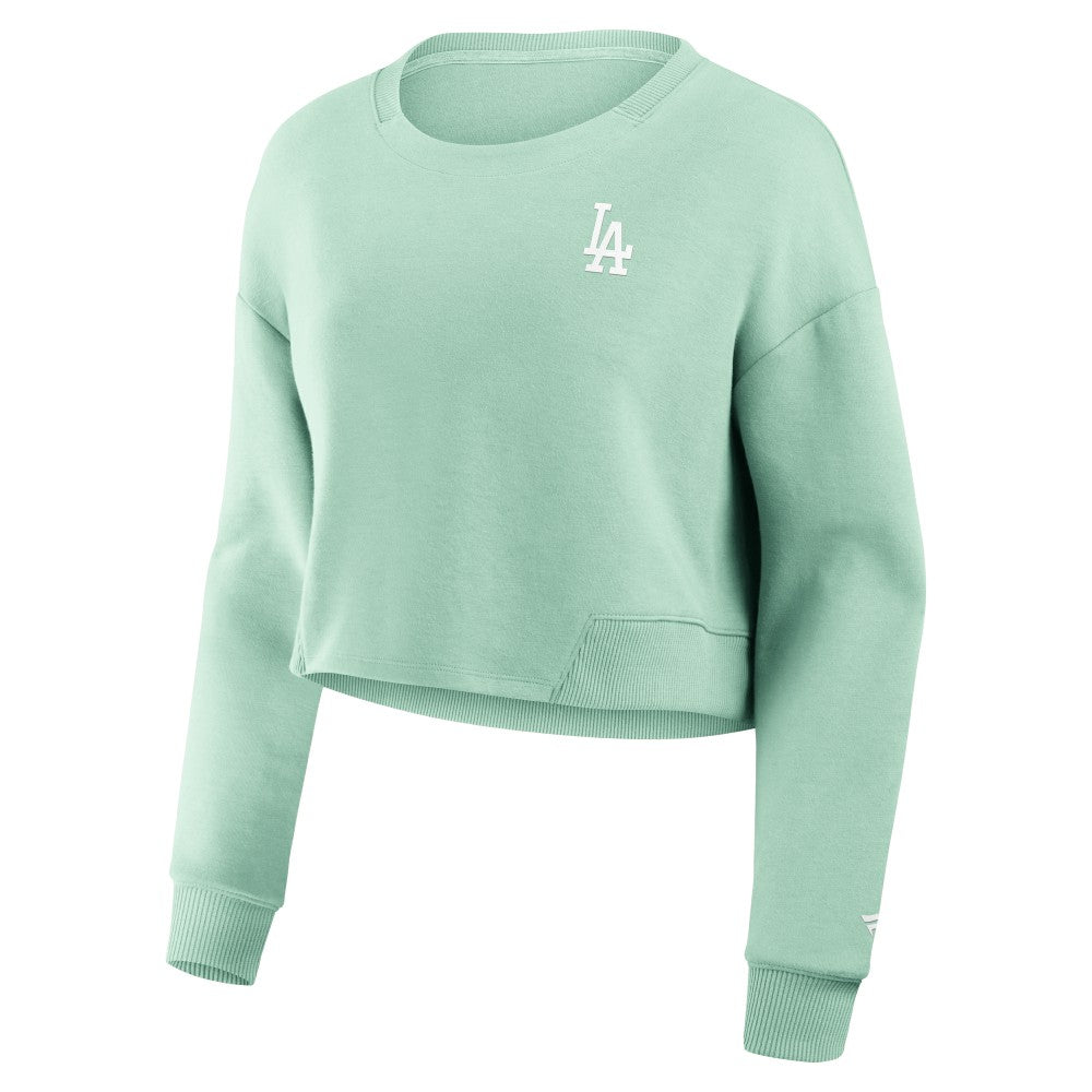 MLB Los Angeles Dodgers Fanatics Women's Studio Cropped Pullover Sweatshirt