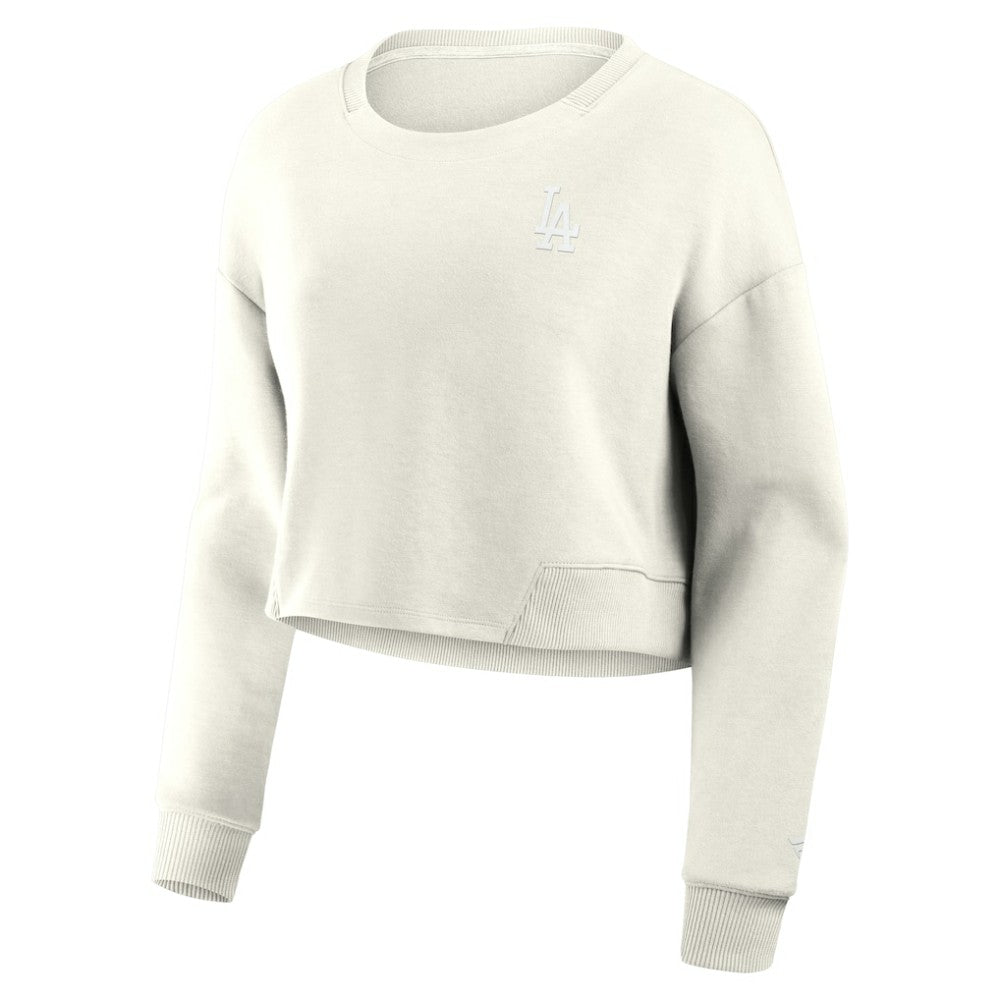 MLB Los Angeles Dodgers Fanatics Women's Studio Cropped Pullover Sweatshirt