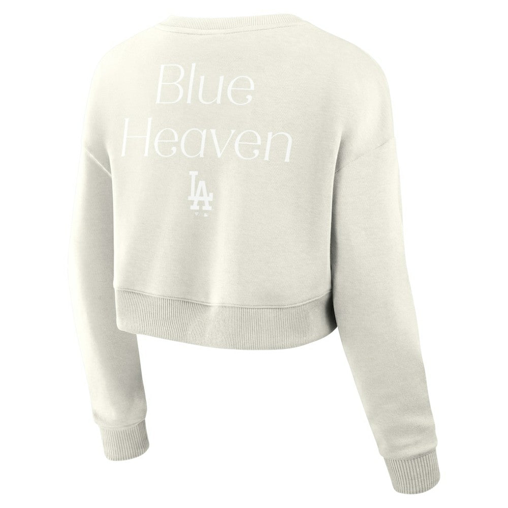 MLB Los Angeles Dodgers Fanatics Women's Studio Cropped Pullover Sweatshirt