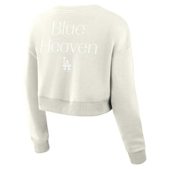 MLB Los Angeles Dodgers Fanatics Women's Studio Cropped Pullover Sweatshirt