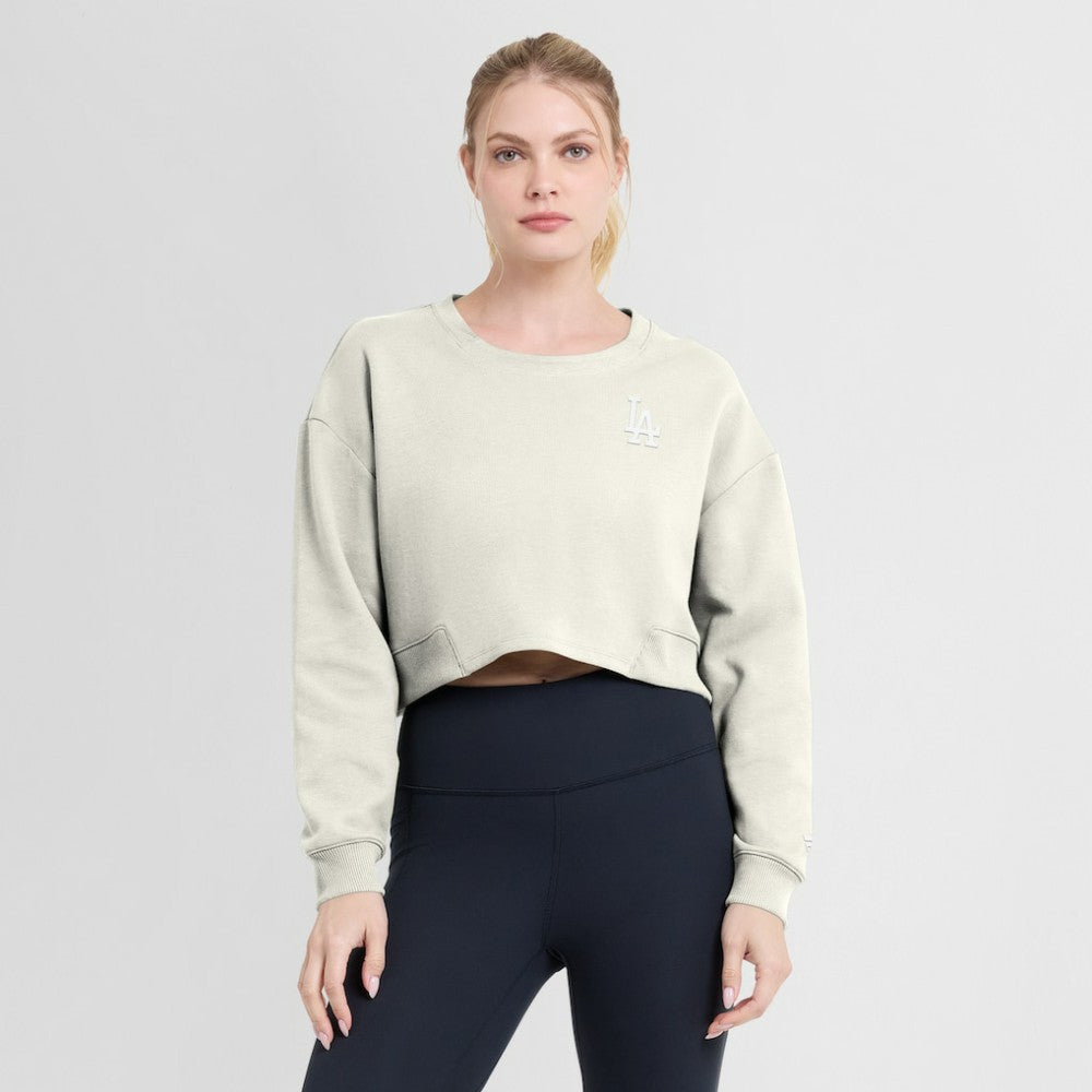 MLB Los Angeles Dodgers Fanatics Women's Studio Cropped Pullover Sweatshirt