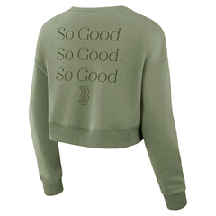 MLB Boston Red Sox Fanatics Women's Studio Cropped Pullover Sweatshirt