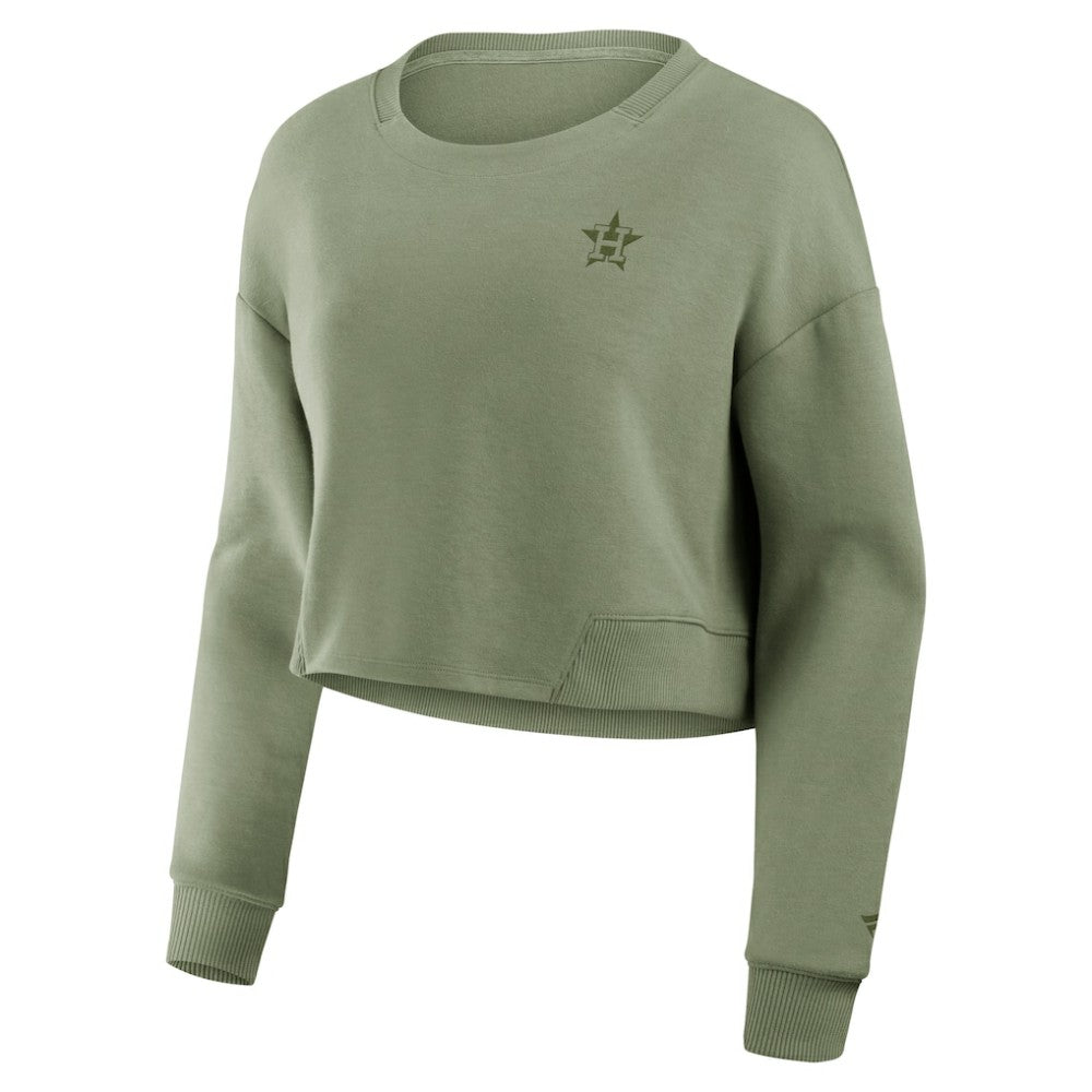 MLB Houston Astros Fanatics Women's Studio Cropped Pullover Sweatshirt