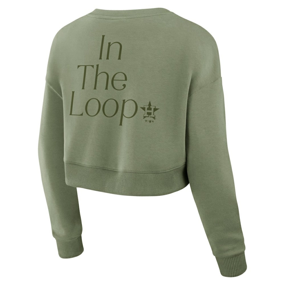 MLB Houston Astros Fanatics Women's Studio Cropped Pullover Sweatshirt