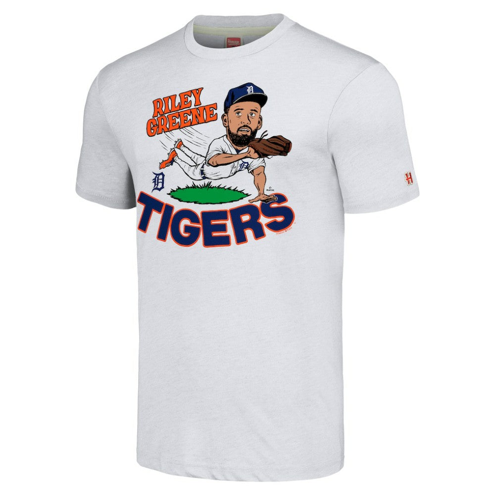 MLB Riley Greene Detroit Tigers Homage Caricature Player Tri-Blend T-Shirt