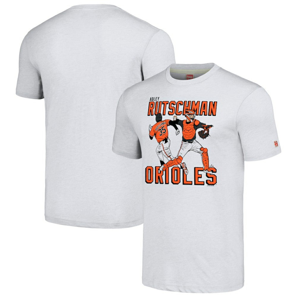 MLB Adley Rutschman Baltimore Orioles Homage Caricature Player Tri-Blend T-Shirt
