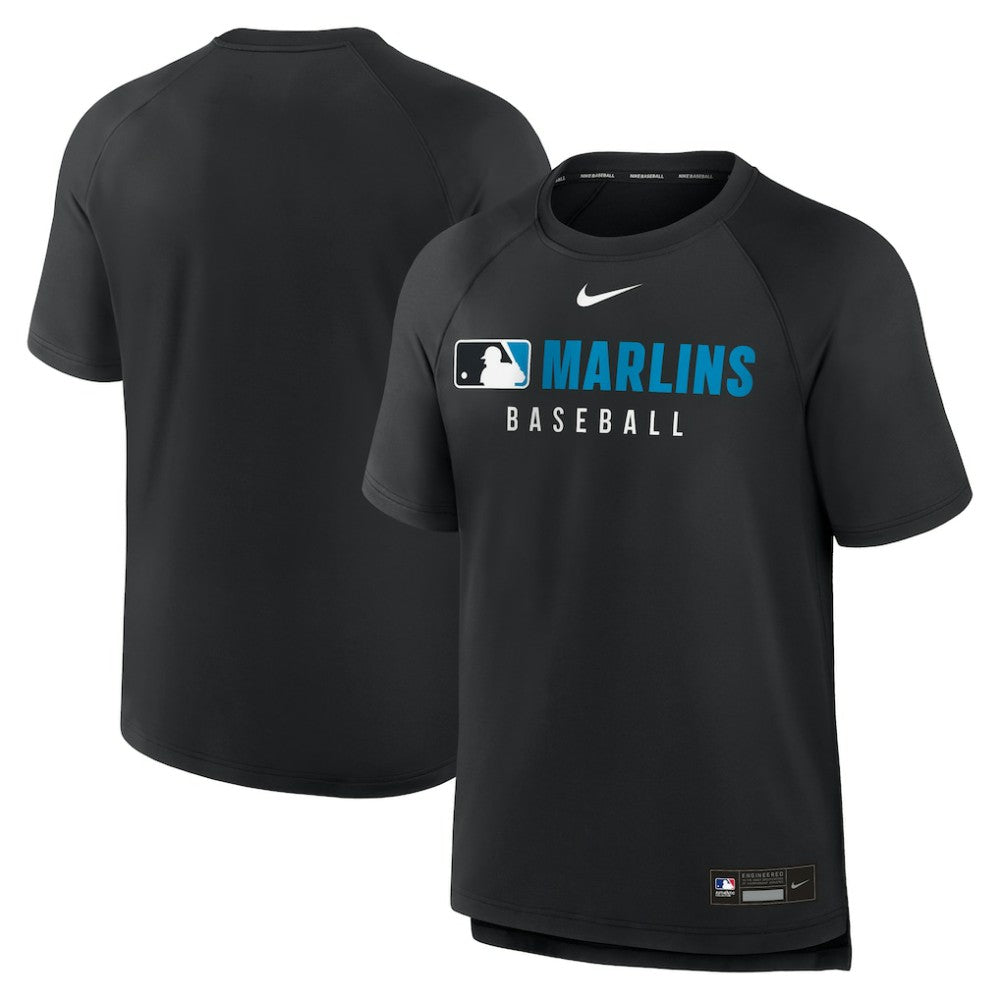 MLB Miami Marlins Nike Authentic Collection Pregame Raglan Dri-FIT T-Shirt