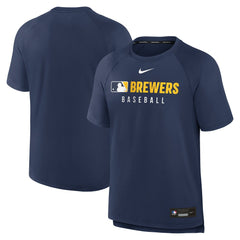 MLB Milwaukee Brewers Nike Authentic Collection Pregame Raglan Dri-FIT T-Shirt