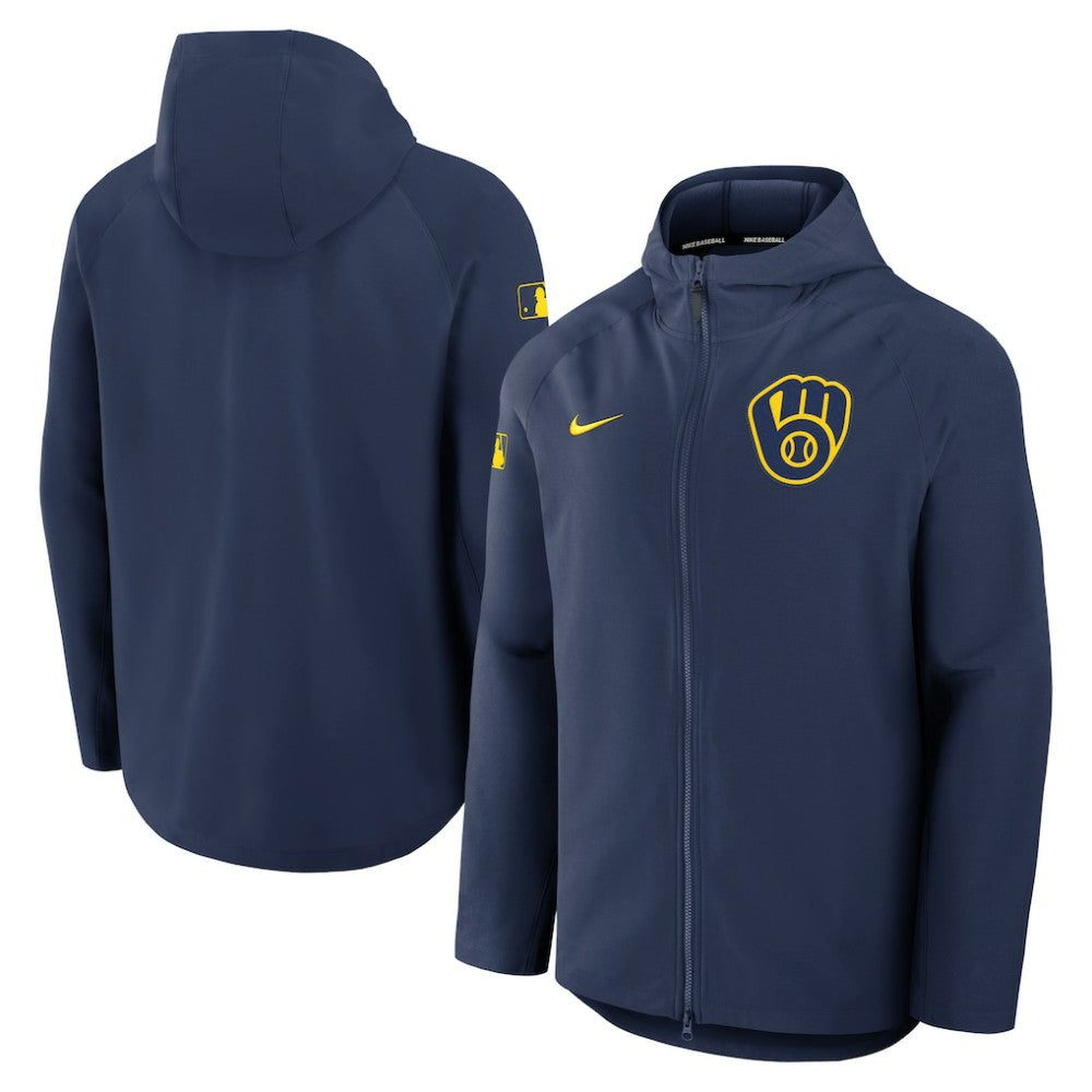 MLB Milwaukee Brewers Nike Authentic Collection Raglan Performance Full-Zip Jacket
