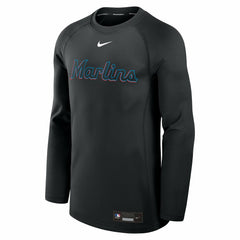MLB Miami Marlins Nike Authentic Collection Game Time Raglan Dri-FIT Long Sleeve T-Shirt