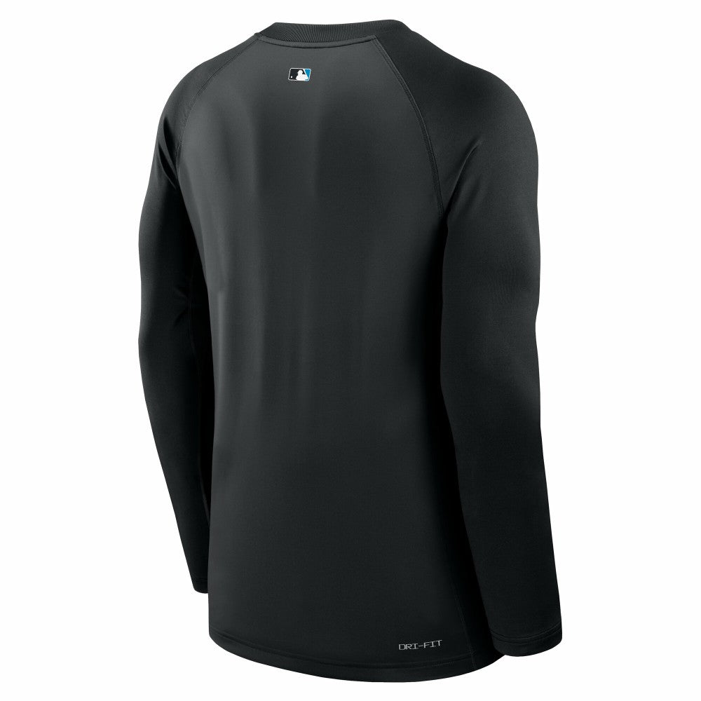 MLB Miami Marlins Nike Authentic Collection Game Time Raglan Dri-FIT Long Sleeve T-Shirt