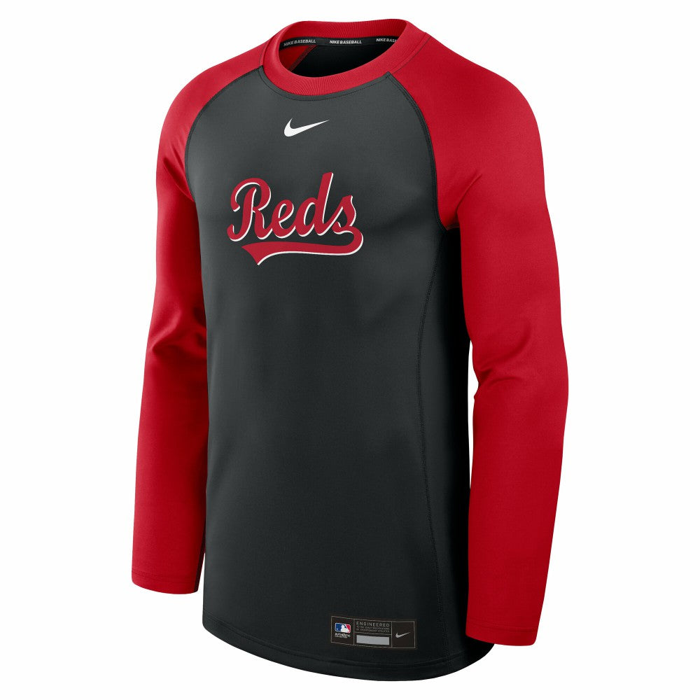 MLB Cincinnati Reds Nike Authentic Collection Game Time Raglan Dri-FIT Long Sleeve T-Shirt