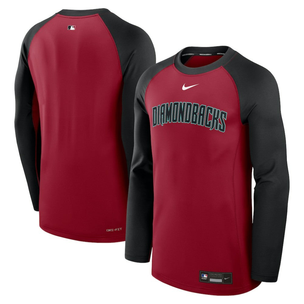 MLB Arizona Diamondbacks Nike Authentic Collection Game Time Raglan Dri-FIT Long Sleeve T-Shirt