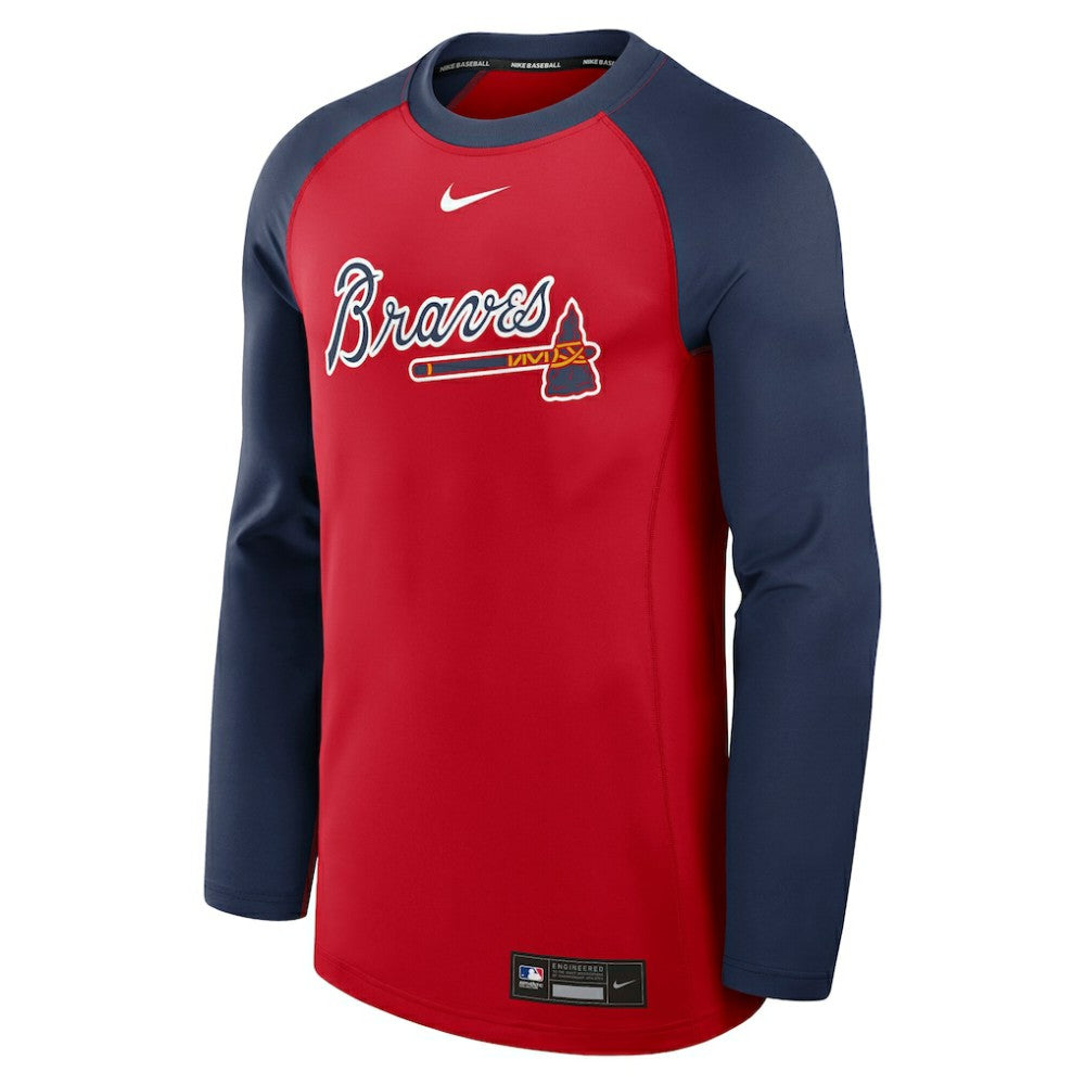 MLB Atlanta Braves Nike Authentic Collection Game Time Raglan Dri-FIT Long Sleeve T-Shirt