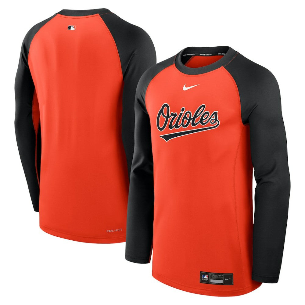 MLB Baltimore Orioles Nike Authentic Collection Game Time Raglan Dri-FIT Long Sleeve T-Shirt