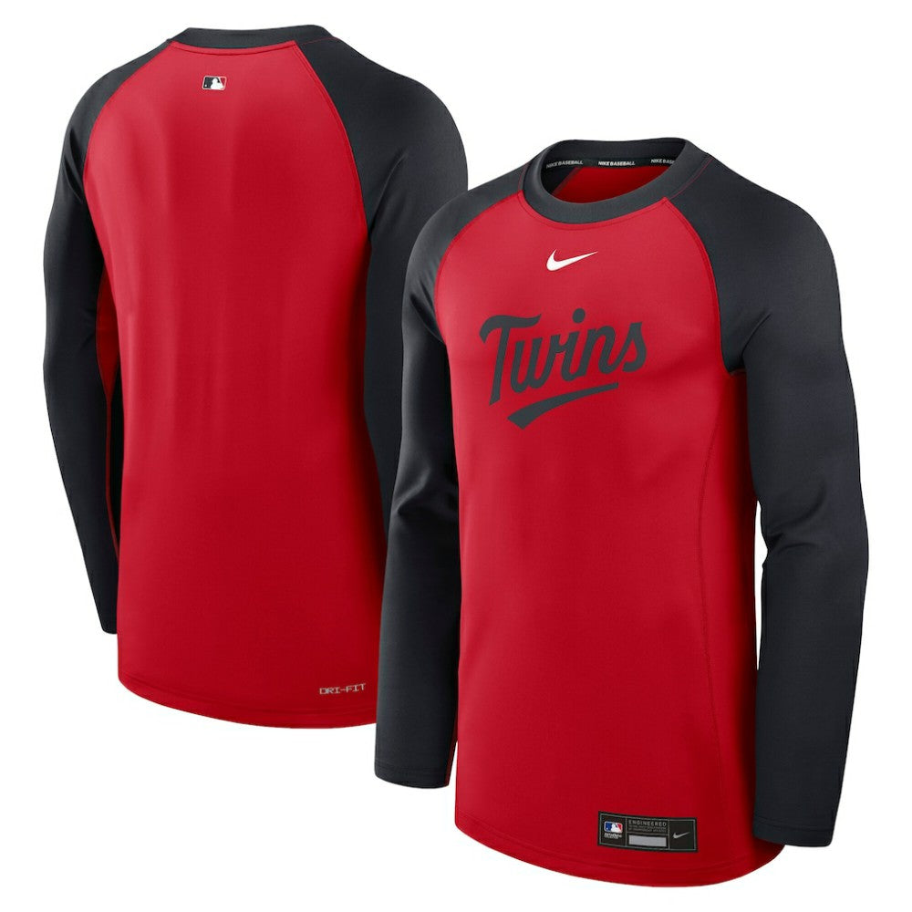 MLB Minnesota Twins Nike Authentic Collection Game Time Raglan Dri-FIT Long Sleeve T-Shirt