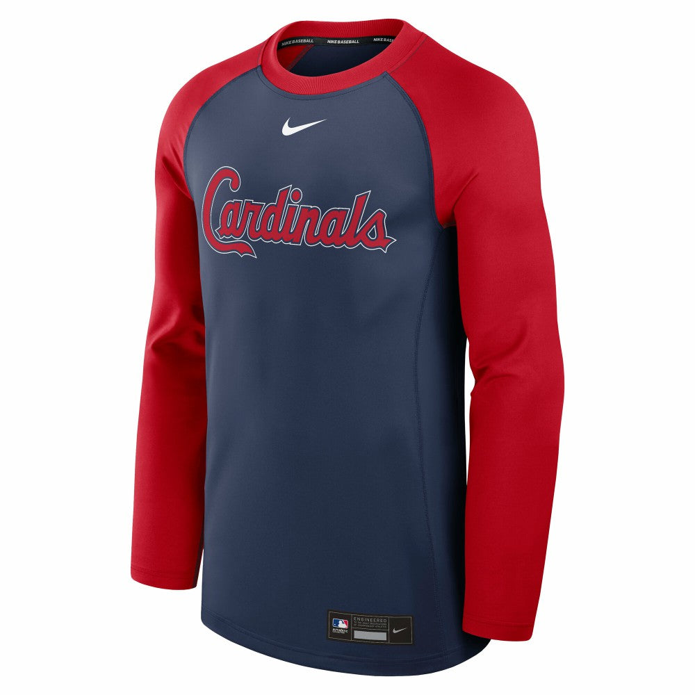 MLB St. Louis Cardinals Nike Authentic Collection Game Time Raglan Dri-FIT Long Sleeve T-Shirt