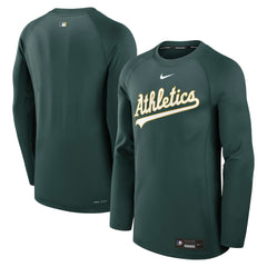 MLB Athletics Nike Authentic Collection Game Time Raglan Dri-FIT Long Sleeve T-Shirt