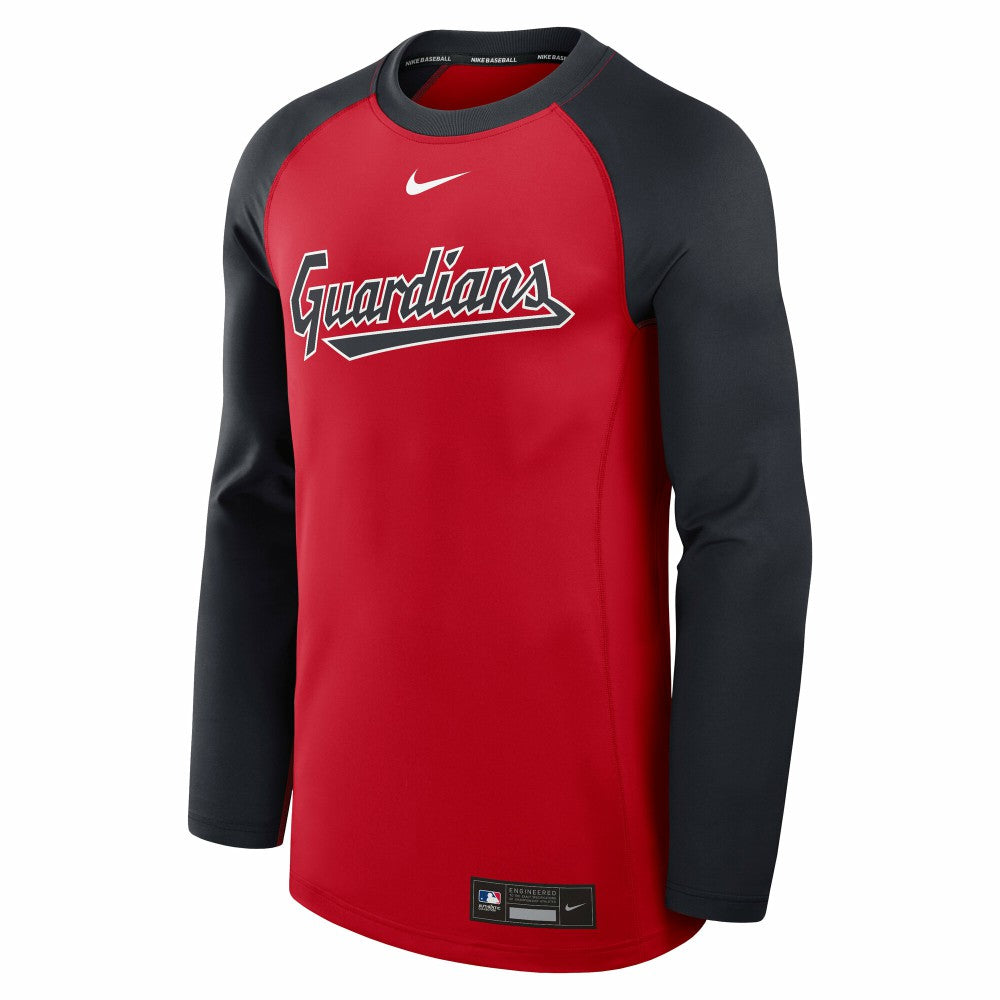MLB Cleveland Guardians Nike Authentic Collection Game Time Raglan Dri-FIT Long Sleeve T-Shirt