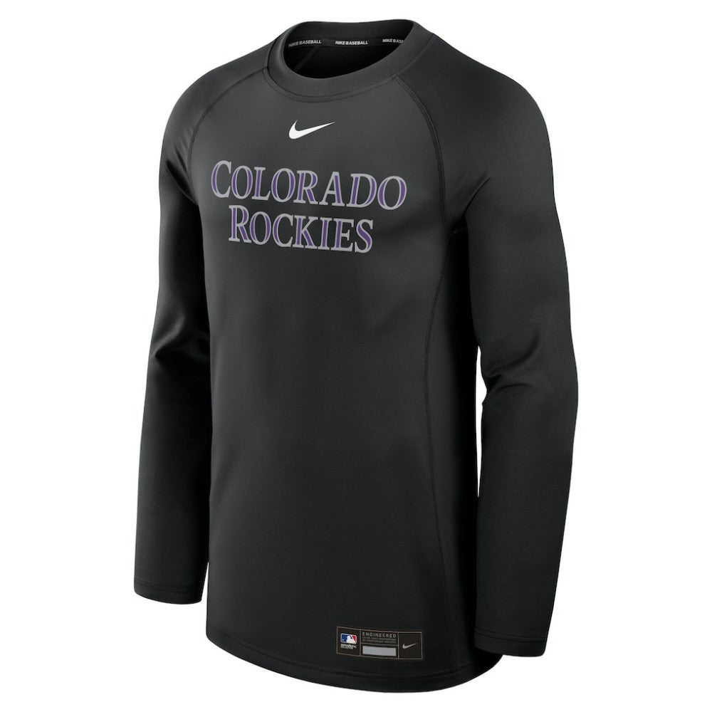 MLB Colorado Rockies Nike Authentic Collection Game Time Raglan Dri-FIT Long Sleeve T-Shirt