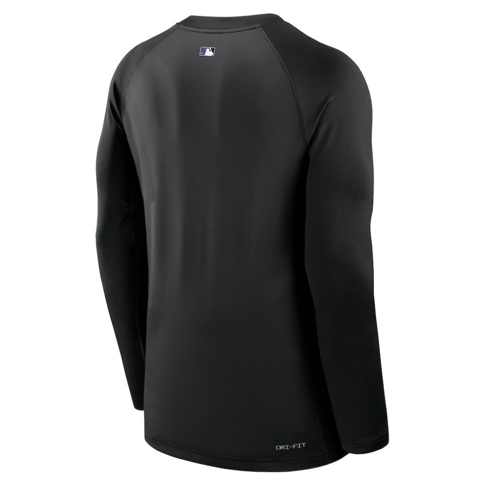 MLB Colorado Rockies Nike Authentic Collection Game Time Raglan Dri-FIT Long Sleeve T-Shirt