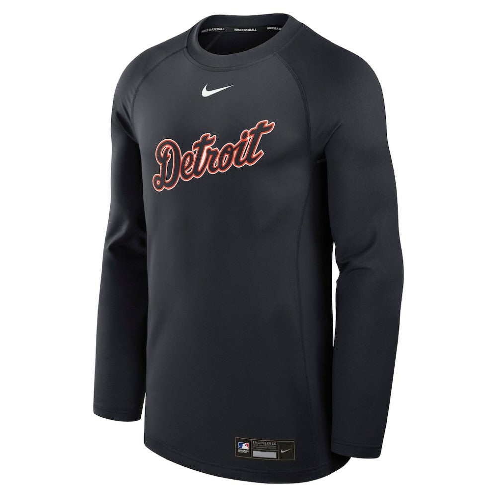 MLB Detroit Tigers Nike Authentic Collection Game Time Raglan Dri-FIT Long Sleeve T-Shirt