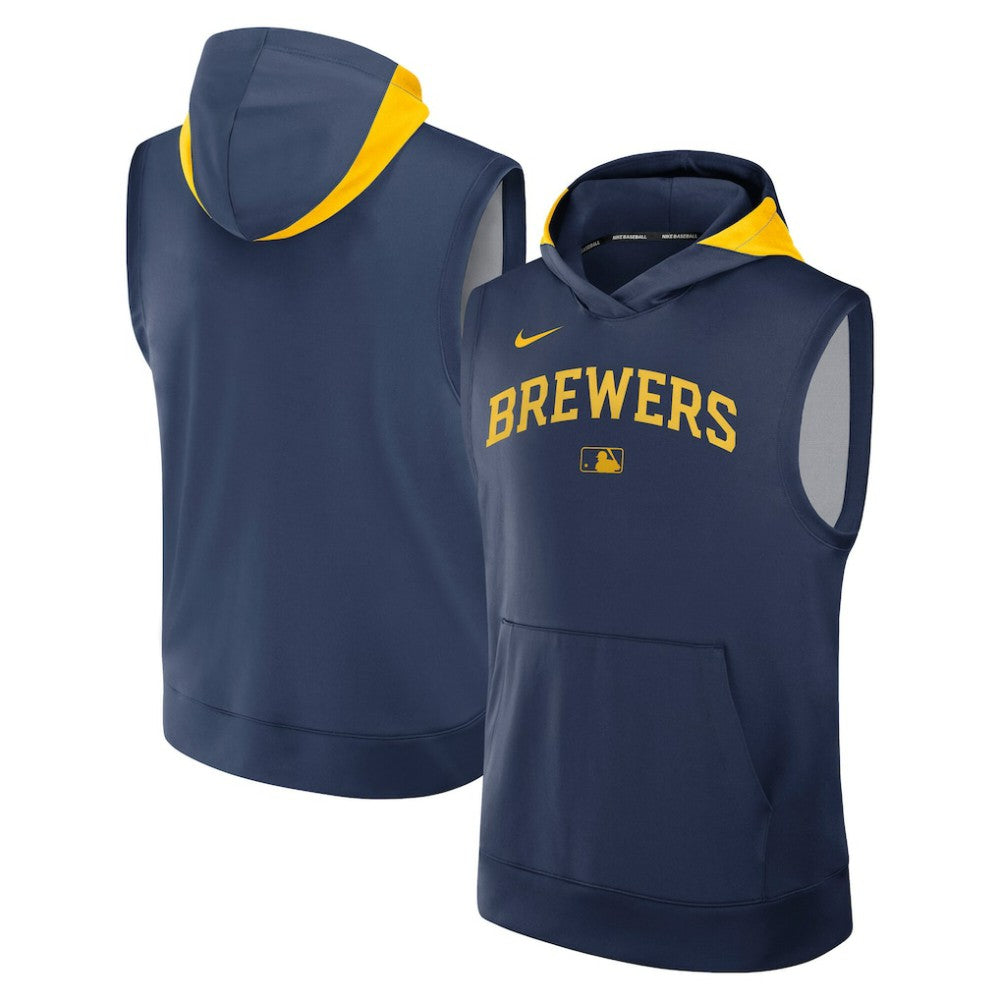 MLB Milwaukee Brewers Nike Authentic Collection Dri-FIT Sleeveless Hoodie