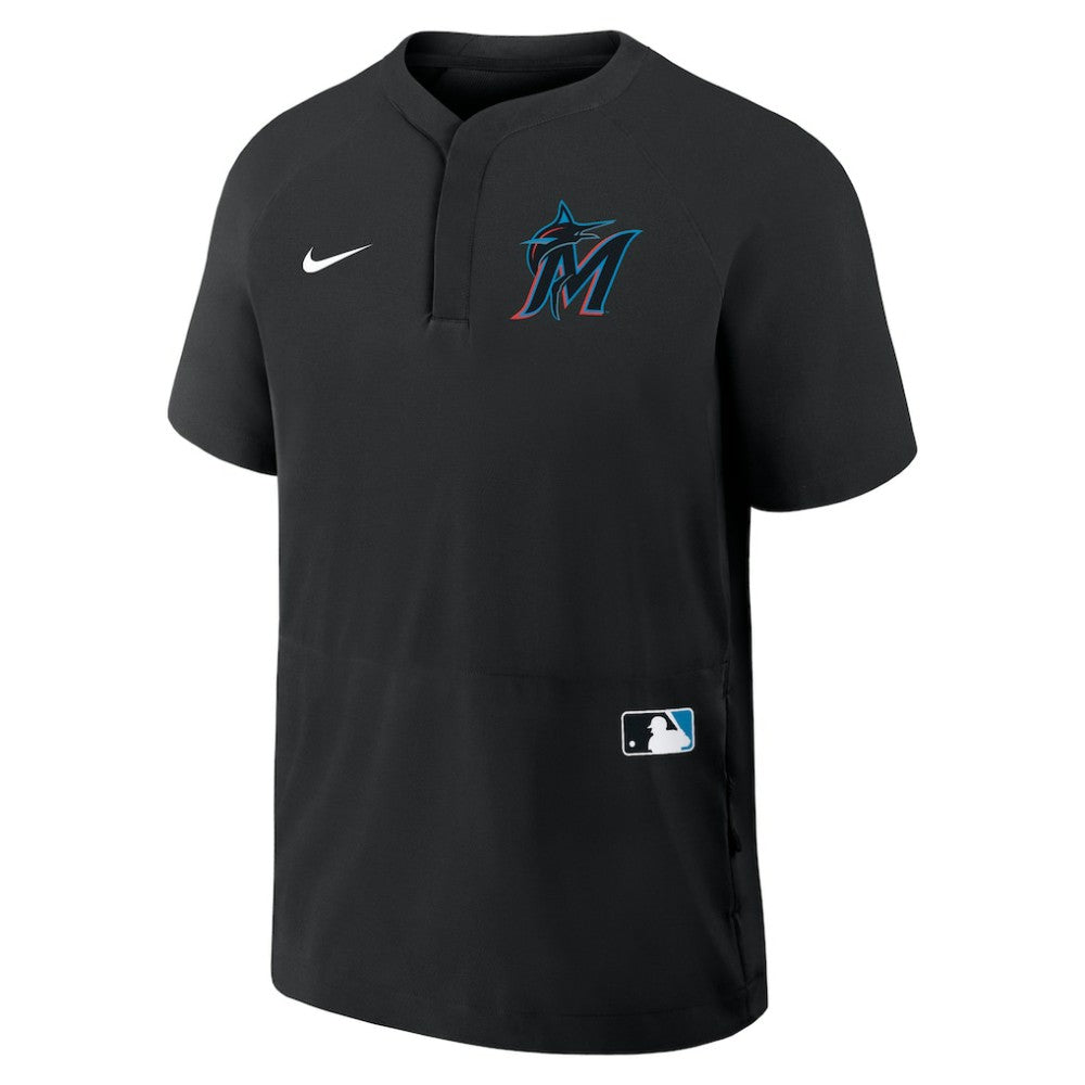 MLB Miami Marlins Nike Authentic Collection Raglan Short Sleeve Windshirt