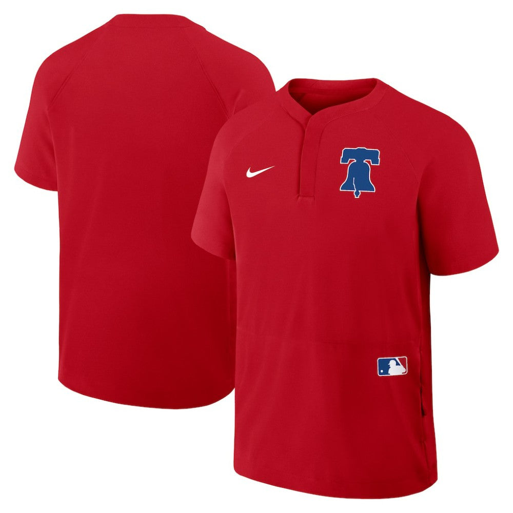 MLB Philadelphia Phillies Nike Authentic Collection Raglan Short Sleeve Windshirt
