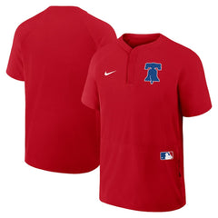 MLB Philadelphia Phillies Nike Authentic Collection Raglan Short Sleeve Windshirt