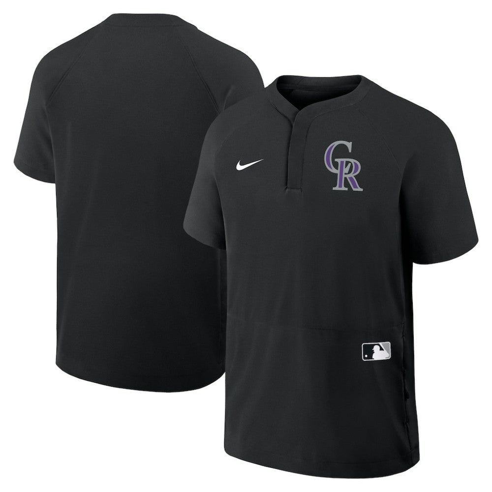 MLB Colorado Rockies Nike Authentic Collection Raglan Short Sleeve Windshirt