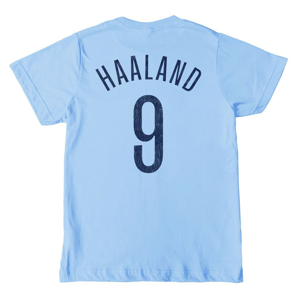 Erling Haaland Manchester City 1863FC Youth Player T-Shirt -  Sky Blue