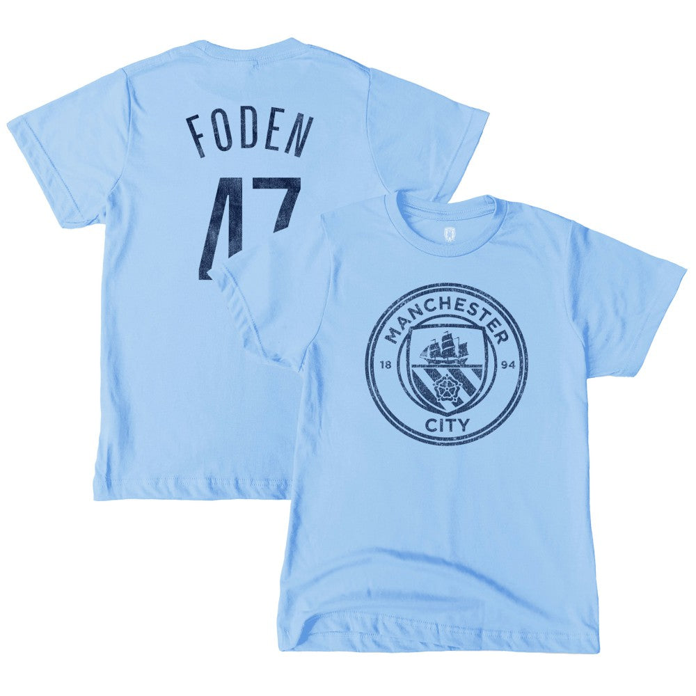 Phil Foden Manchester City 1863FC Youth Player T-Shirt -  Sky Blue