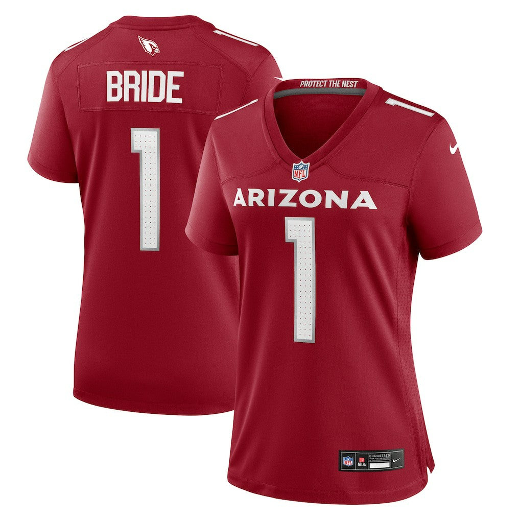 Number 1 Bride  Women's Game Jersey - Arizona Cardinals