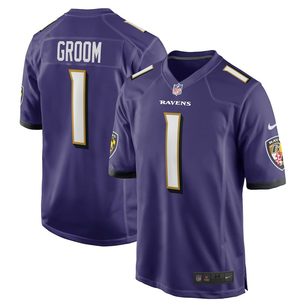 Number 1 Groom  Game Jersey - Baltimore Ravens