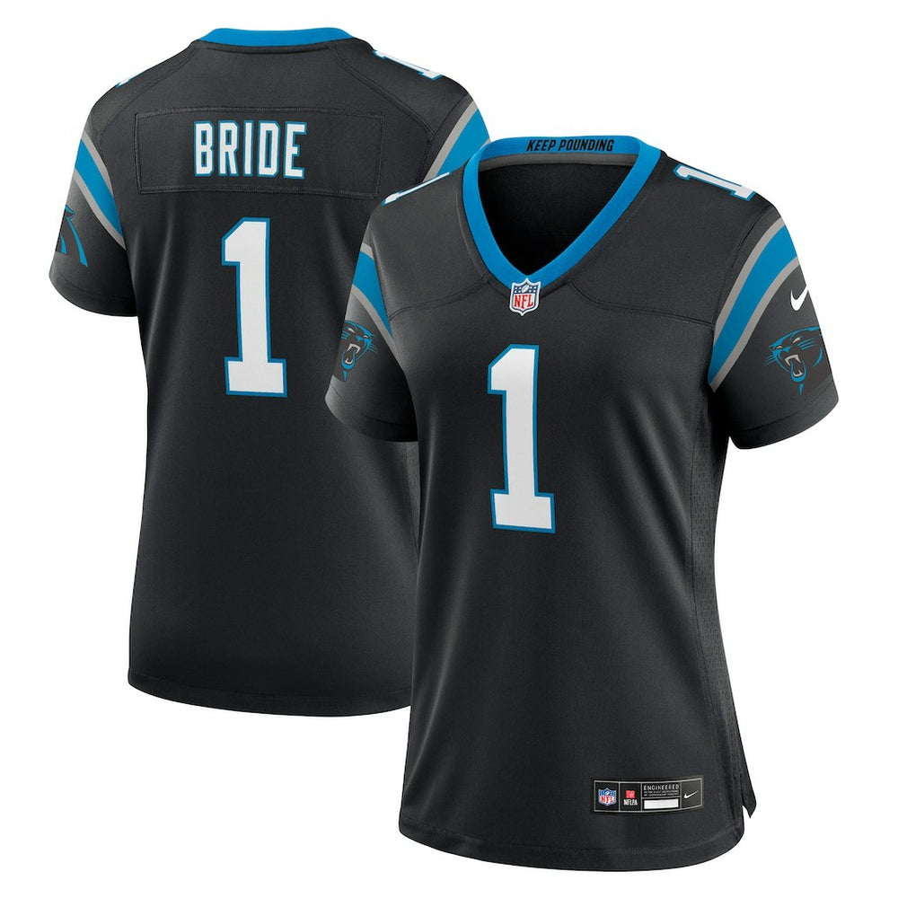 Number 1 Bride  Women's Game Jersey - Carolina Panthers