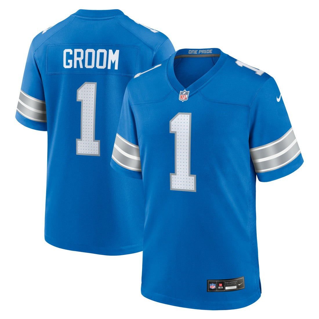 Number 1 Groom  Game Jersey - Detroit Lions