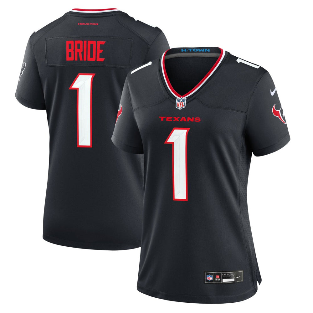 Number 1 Bride  Women's Game Jersey - Houston Texans