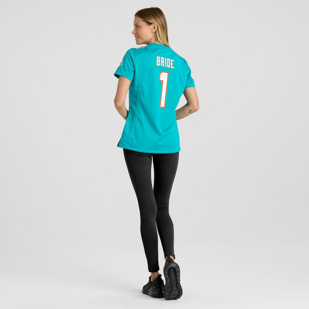 Number 1 Bride  Women's Game Jersey - Miami Dolphins