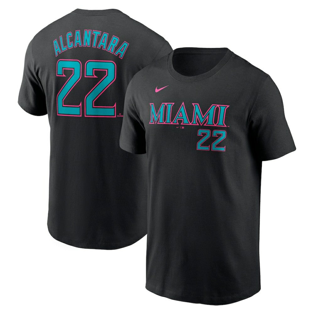 MLB Sandy Alcantara Miami Marlins Nike 2025 City Connect Fuse Name & Number T-Shirt